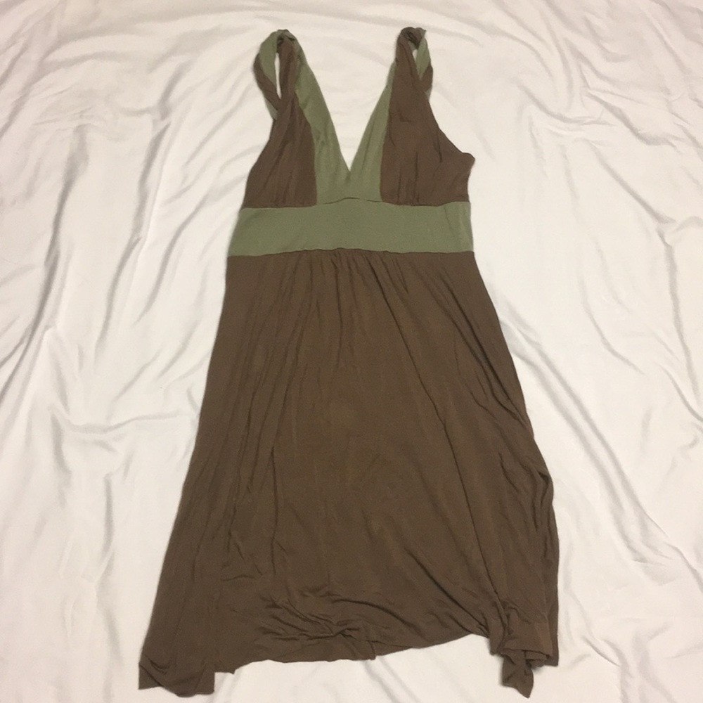 Twisted sleeve tank dress